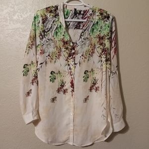 AMANDA GREEN Floral Button Up Blouse